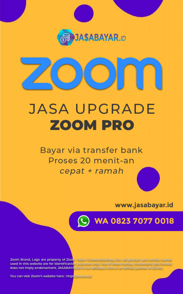 Jasa Pembayaran Upgrade Zoom Pro